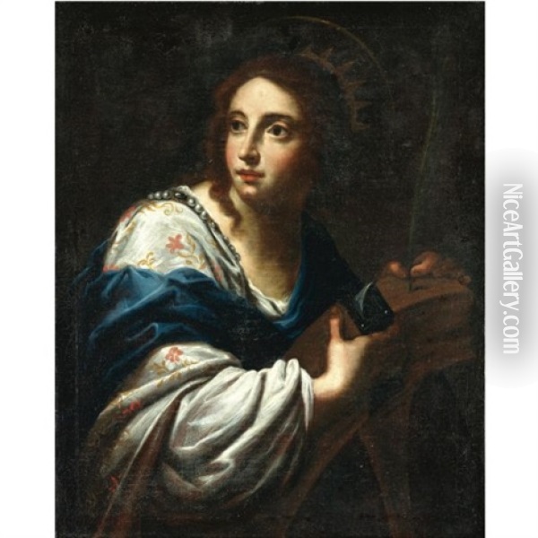 Saint Catherine Oil Painting - Simone Pignoni
