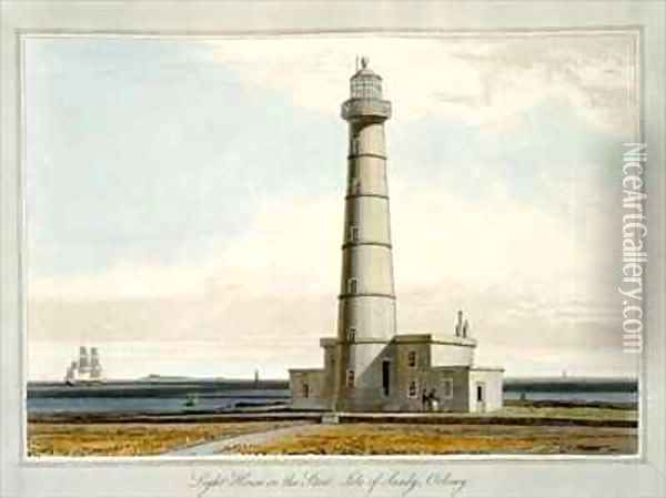 Light House on the Start Isle of Sandy Orkney Oil Painting - William Daniell RA