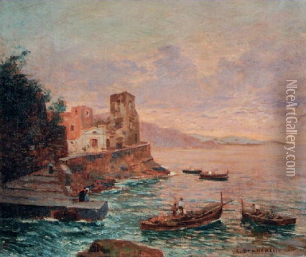 Costa Del Mediterraneo Oil Painting - Carlo Brancaccio