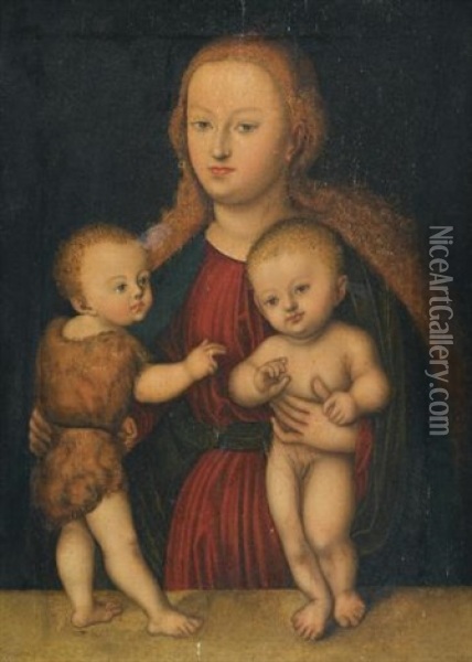 Madonna And Child With Saint John Oil Painting - Lucas Cranach the Elder