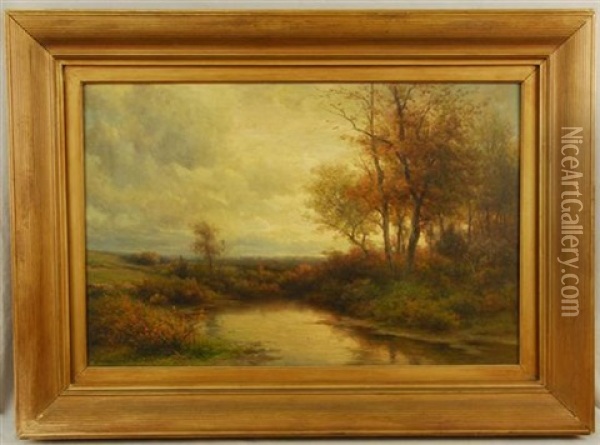 River Landscape Oil Painting - Hendrik Dirk Kruseman van Elten