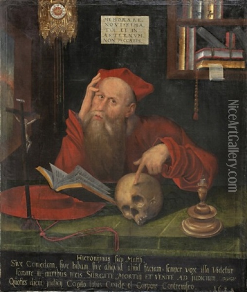 Der Heilige Hieronymus Im Gehause Oil Painting - Paulus Bonacker