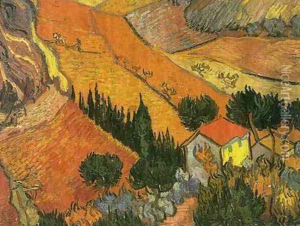 Valley With Ploughman Seen From Above Oil Painting - Vincent Van Gogh