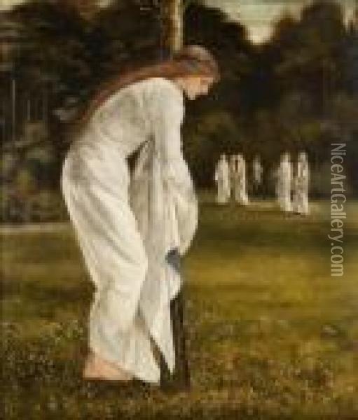 The Princess Chained To A Tree Oil Painting - Sir Edward Coley Burne-Jones