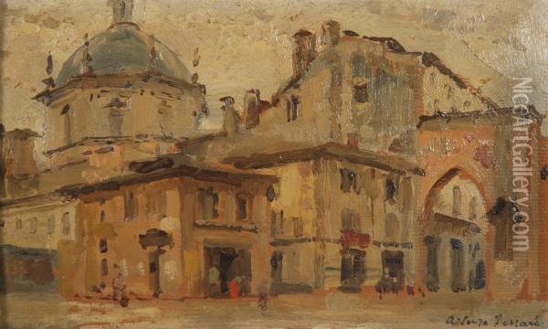 Vecchia Milano - San Lorenzo Oil Painting - Arturo Ferrari