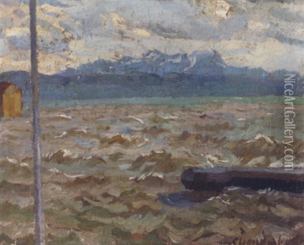 Seelandschaft Im Alpenvorland Oil Painting - Christian Landenberger