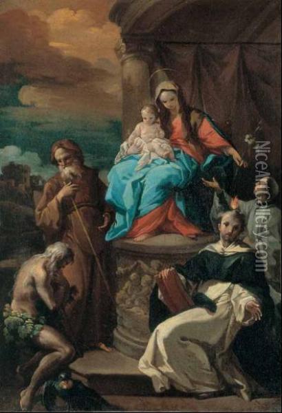 Madonna Con Il Bambino E Santi Oil Painting - Corrado Giaquinto