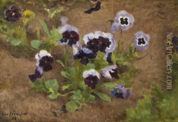 Violets Oil Painting - Eero Jaernefelt