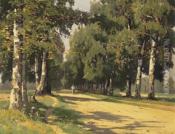 Birkenallee An Einem Prachtvollen Sommertag Oil Painting - Vladimir Donatovitch Orlovsky