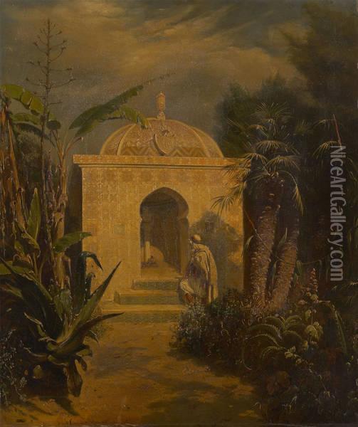 L'arrivee Au Mausolee Oil Painting - Pierre Oliver Joseph Coomans