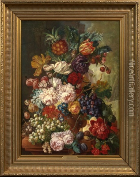 Still Life With A Bouquet Of Flowers Oil Painting - Jan van Os