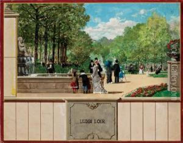 Dans Le Parc Oil Painting - Luigi Loir