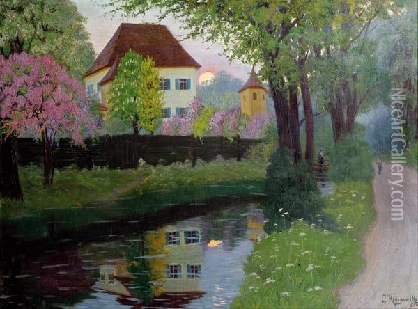 Villa Am Fluss Oil Painting - Jakob Koganowsky