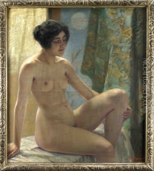 Weiblicher Akt Oil Painting - Victor Schivert