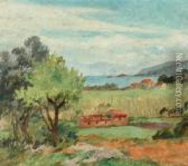 Lake In Landscape Oil Painting - Bonny Rupert