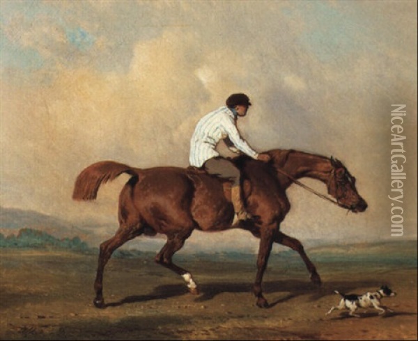 Le Jockey A Cheval Oil Painting - Alfred De Dreux