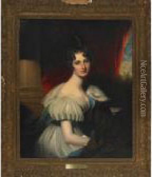 The Countess Of Dundonald, Katherine Barnes Cochrane Oil Painting - George Henry Harlow