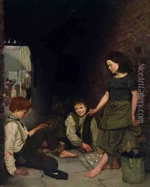 Manchester and Salford Children Oil Painting - Thomas Armstrong