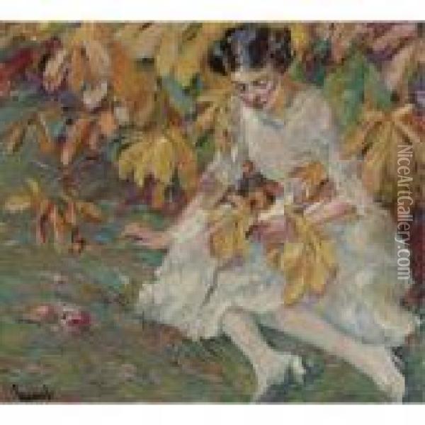 In Autumn Sunlight Oil Painting - Edward Alfred Cucuel