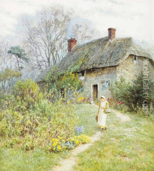 'cottage At Bothenhampton Oil Painting - Helen Mary Elizabeth Allingham