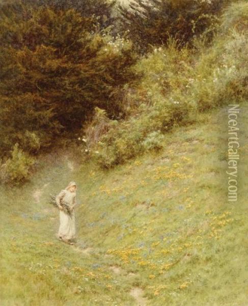 Kentish Flowers Oil Painting - Helen Mary Elizabeth Allingham