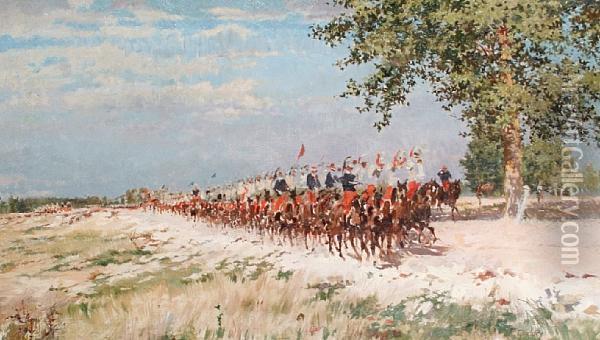 Cavalry Parade Oil Painting - Ferdinand Joseph Gueldry