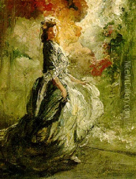 Woman On A Stage Oil Painting - Everett Shinn