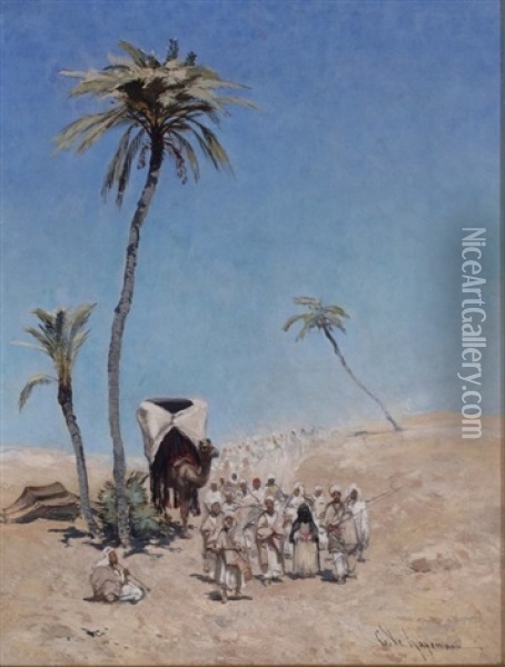 Desert March Oil Painting - Godefroy de Hagemann