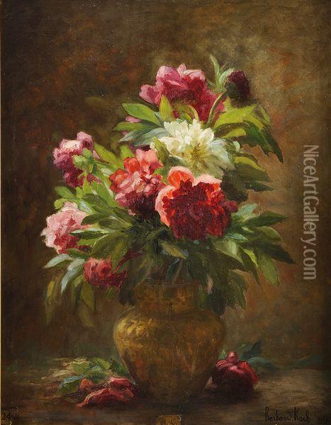 Bouquet De Pivoines Oil Painting - Marthe Elisabeth Barbaud-Koch