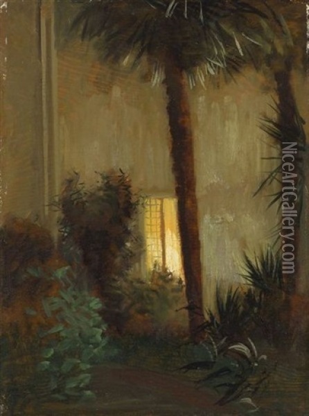 Evening - A Tropical Landscape Oil Painting - Hermann Dudley Murphy