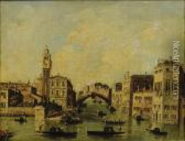 Venice, The Rialto Bridge Oil Painting - Francesco Guardi