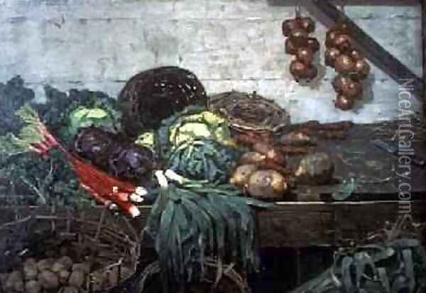 Vegetable Stall 1884 Oil Painting - William York MacGregor