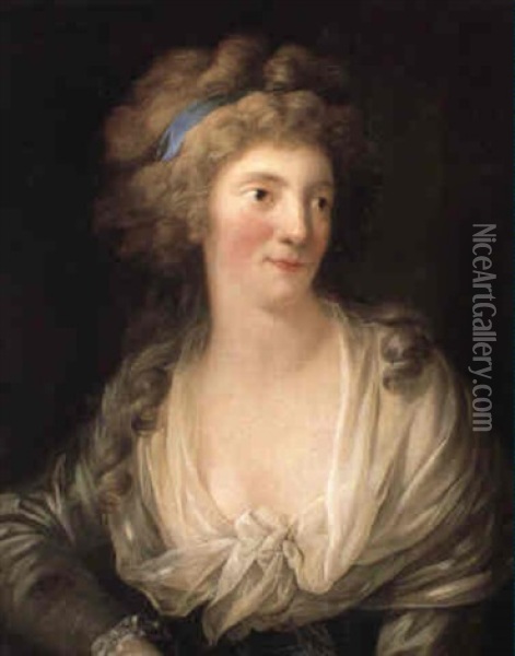 Bildnis Der Friederike Charlotte Ulrike Katharina, Prinzessin Von Preusen Oil Painting - Anton Graff