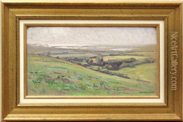 View Of A Landscape From A Hilltop Oil Painting - Andre Prevot-Valeri