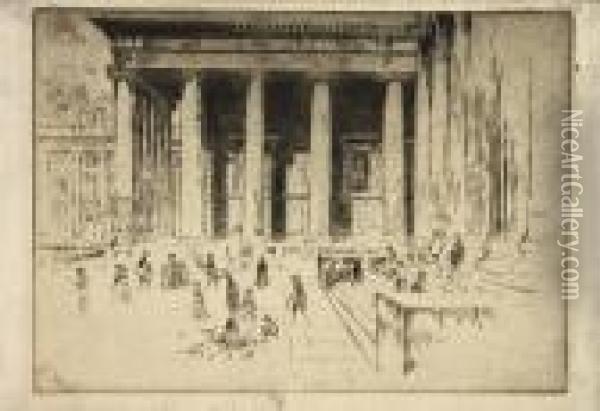 The Steps, British Museum Oil Painting - Joseph Pennell