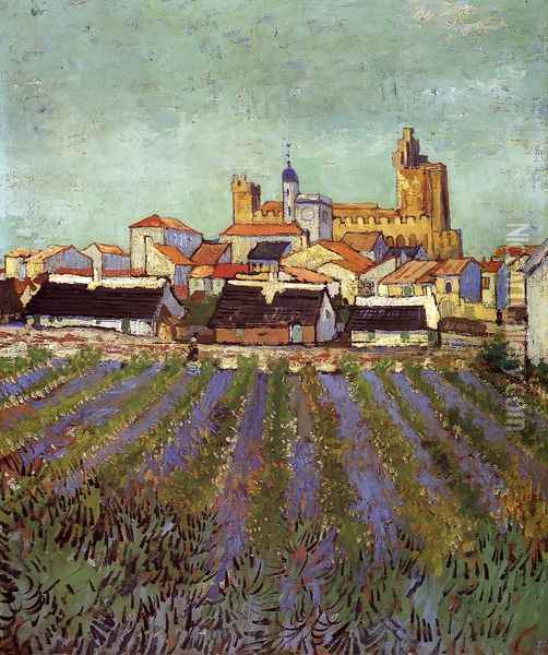 View Of Saintes Maries Oil Painting - Vincent Van Gogh