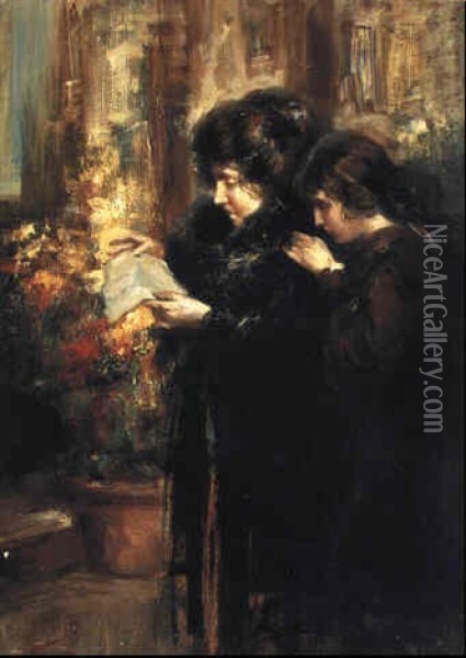 The Letter Oil Painting - Vincenzo Irolli