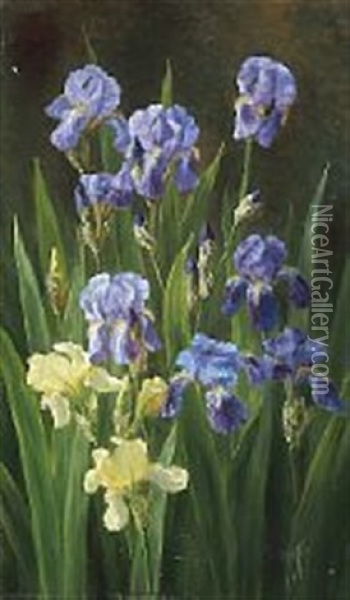 Iris Oil Painting - Anthonie Eleonore (Anthonore) Christensen