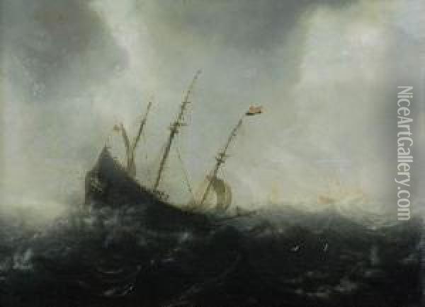 Zaglowiec Na Morzu Oil Painting - Aert Anthonisz
