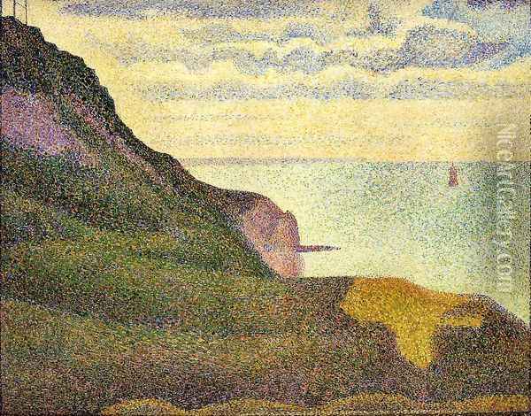 Port-en-Bessin, the Semaphore and Cliffs Oil Painting - Georges Seurat