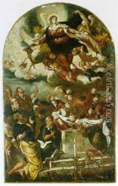 The Assumption Of The Virgin Oil Painting - Giovanni Antonio Guardi