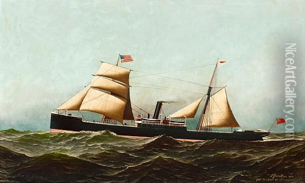 The Sail/steamer Oil Painting - Antonio Nicolo Gasparo Jacobsen
