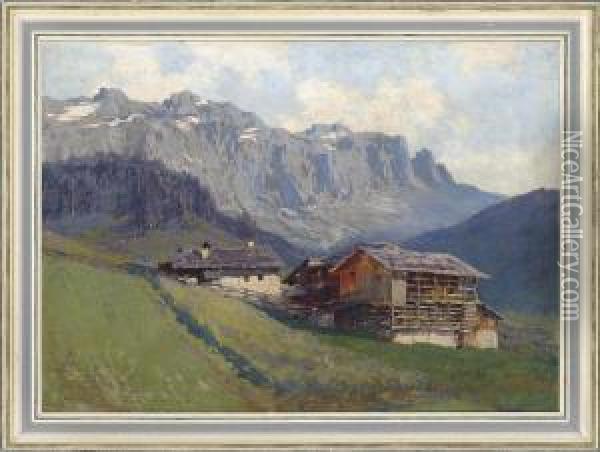 An Alpine Landscape Oil Painting - Karl Ludwig Prinz