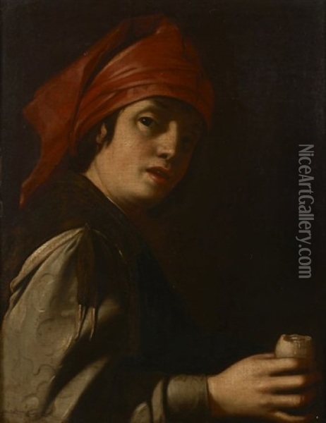 Jeune Garcon Tenant Un Oeuf Ouvert Oil Painting - Pietro Paolini