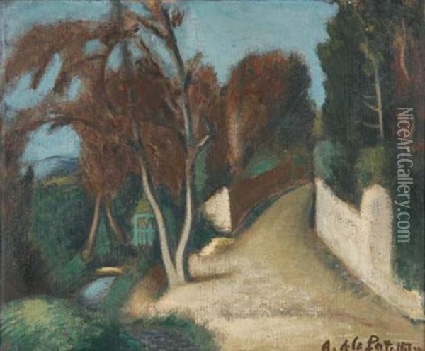 La Source Pres De La Route De Cagnes Oil Painting - Amedee Marie Dominique Dubois de La Patelliere