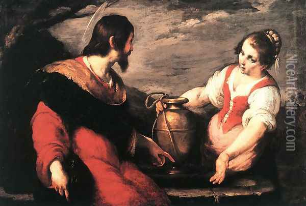 Christ and the Samaritan Woman Oil Painting - Bernardo Strozzi