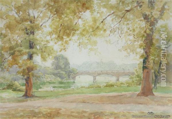 Serpentine Bridge, Hyde Park Oil Painting - Charles Henry Howorth