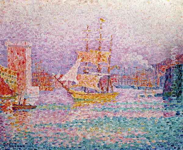 Harbour at Marseilles, c.1906 Oil Painting - Paul Signac