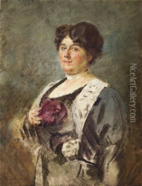 Portrait Of A Lady Oil Painting - Max Liebermann