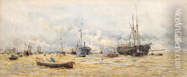 Gravesend Oil Painting - William Lionel Wyllie